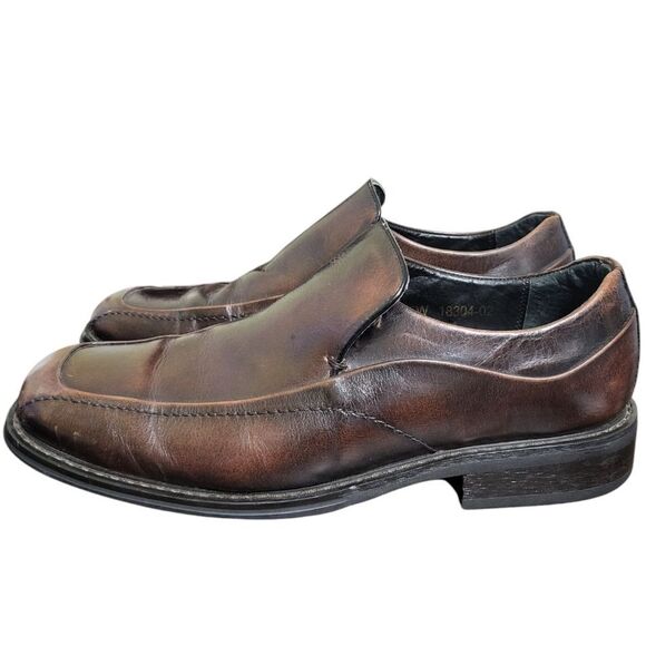 Florsheim Mens Corbin Mahogany Brown Leather Slip On Loafer, Size 8.5 Wide - Picture 2 of 11